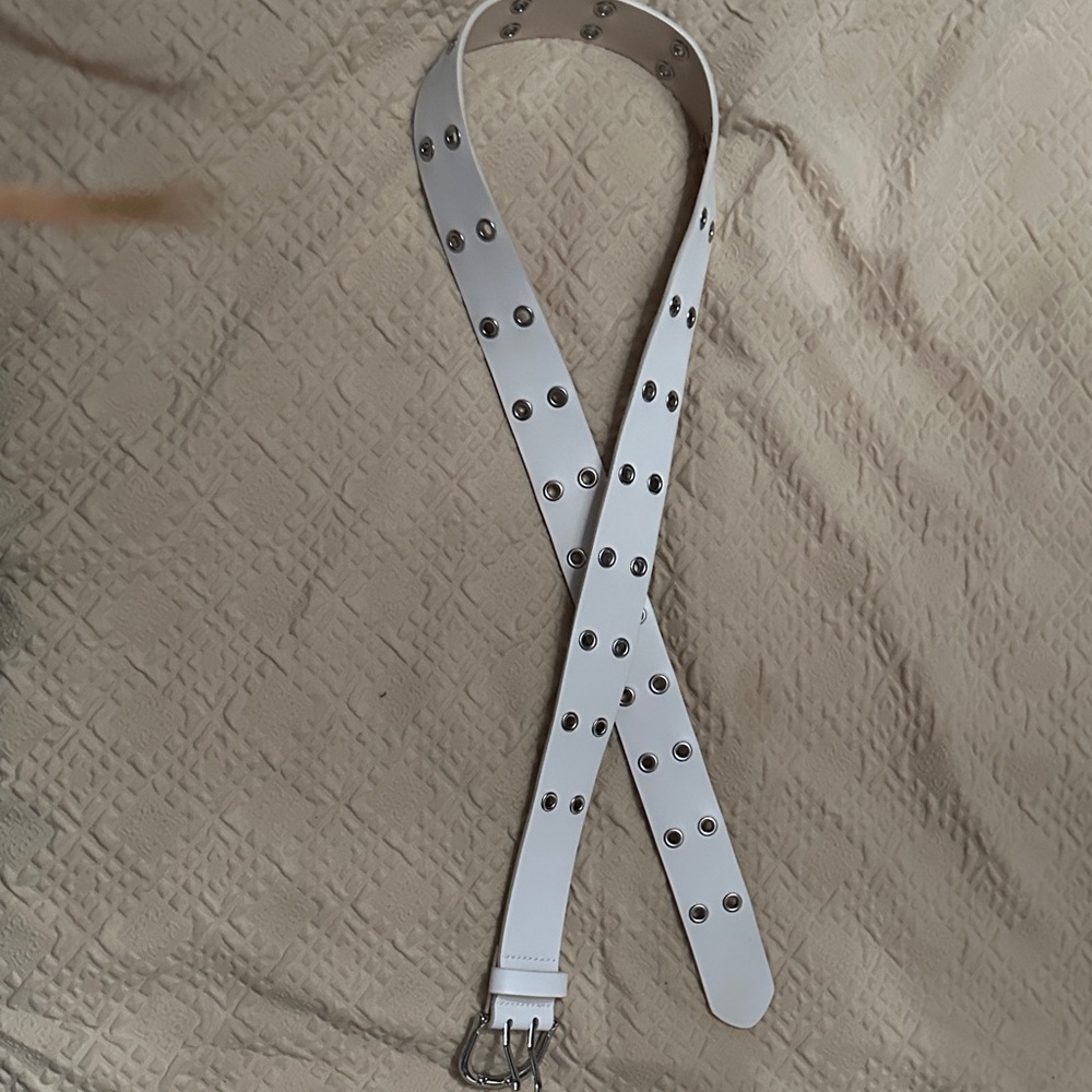 White Belt with Silver Buckle